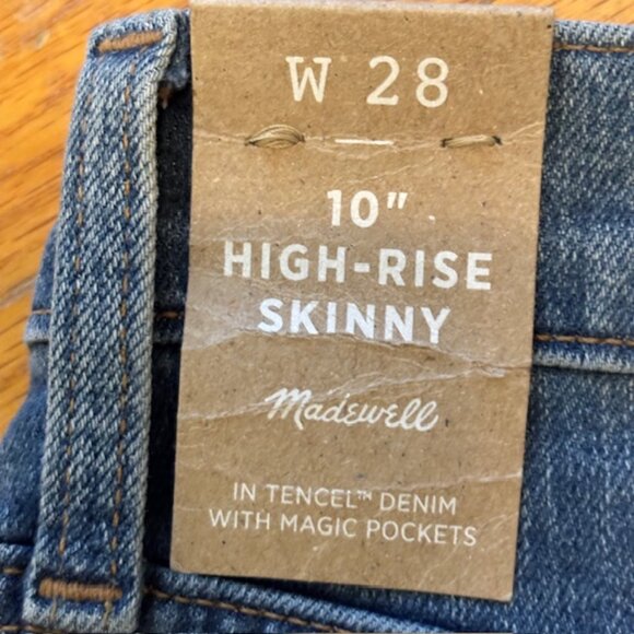 NWT Madewell 10" High Rise Skinny Jeans in Tencel Denim w/Magic Pockets Size 28 - Picture 9 of 14